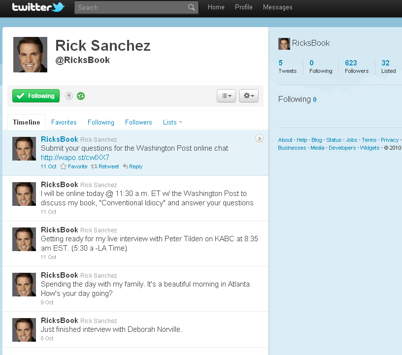 Rick Sanchez on Twitter
